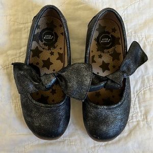 Livie and Luca Black Metallic Mary Jane Flats Size 11